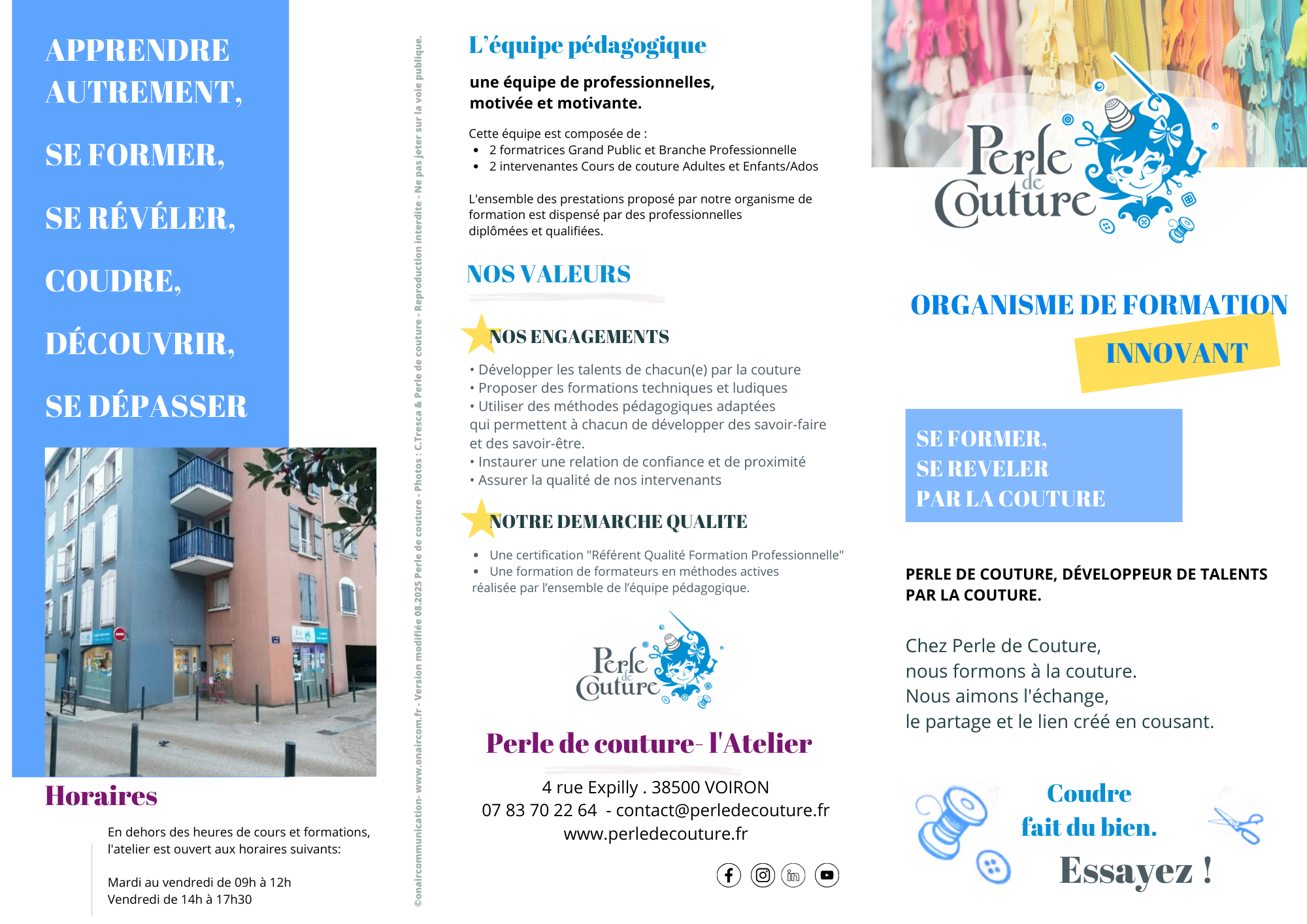 cours de couture ateliers intergénérationnels location atelier formation professionnelle